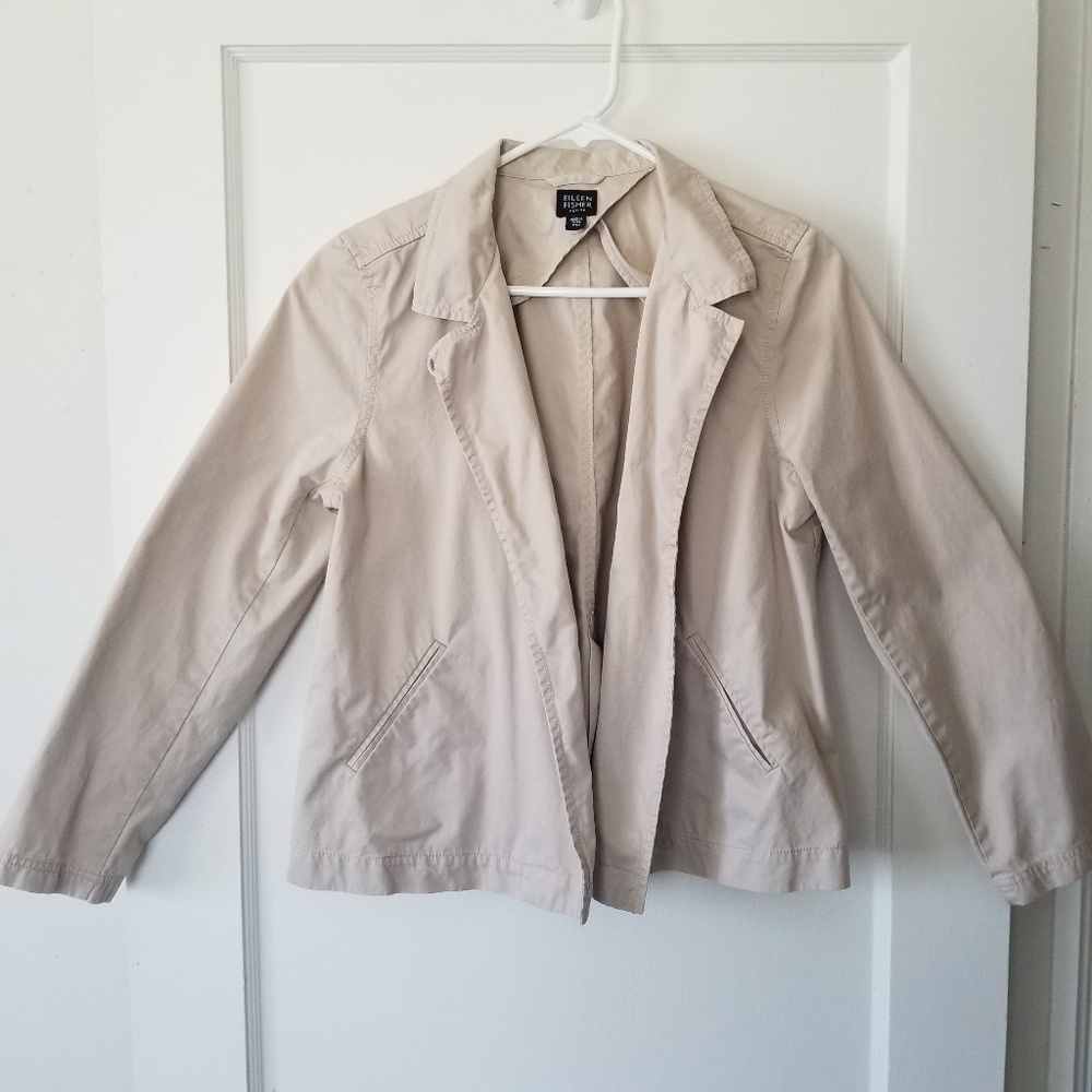 Eileen Fisher Petite Medium Tan No Button Blazer
